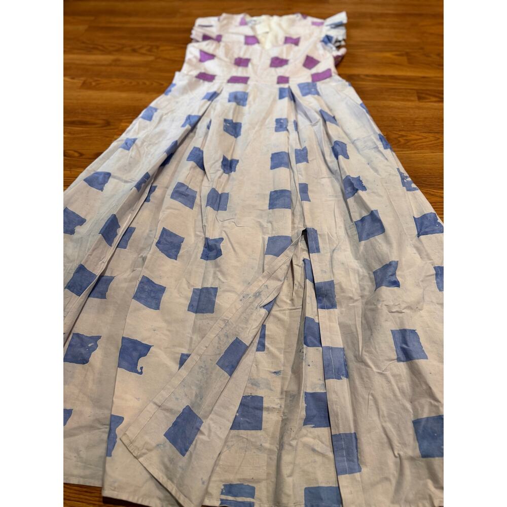 Busayo Ajala Square Neck Batik Print Cotton Maxi Dress XXL US 18 - Picture 13 of 14